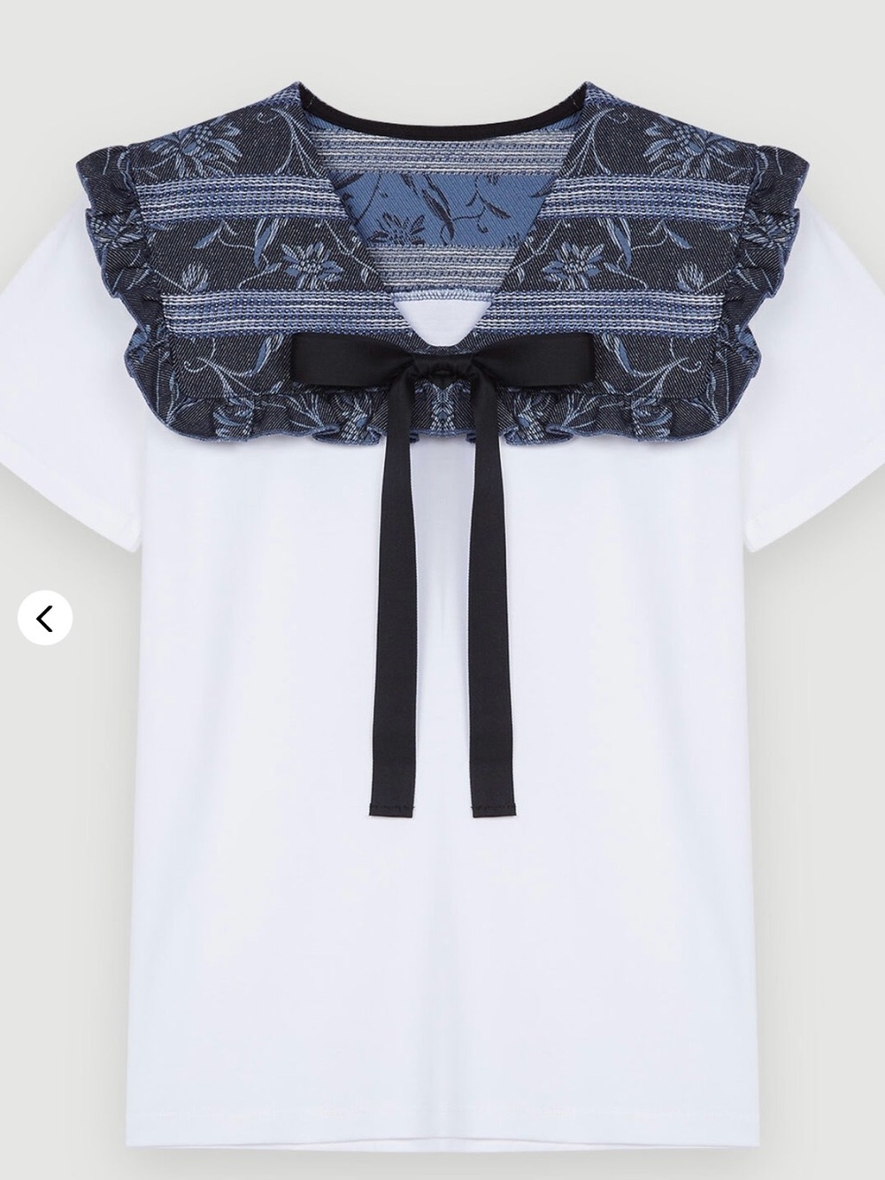 NWT $185 Maje Mixed-material tee-shirt sz 1/ XS